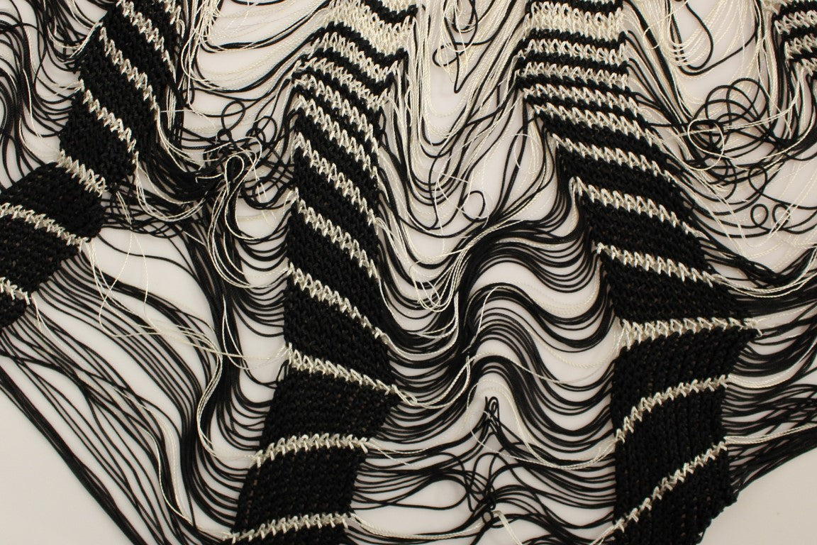 Alice Palmer White Black Knitted Assymetrical Skirt Alice Palmer