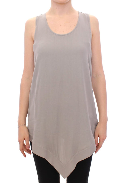 Comeforbreakfast Gray Viscose Tank Top Shirt Blouse Comeforbreakfast