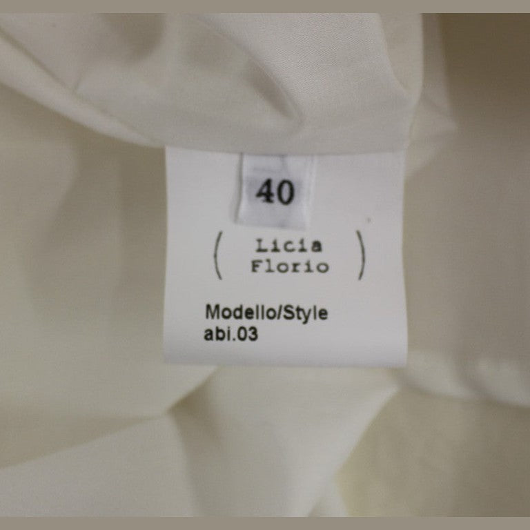 Licia Florio White Halterneck Knee Length Tea Dress