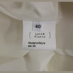 Licia Florio White Halterneck Knee Length Tea Dress
