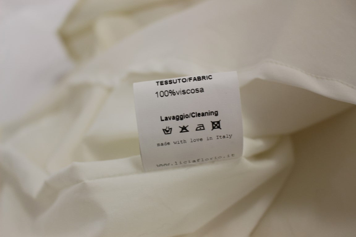 Licia Florio White Halterneck Knee Length Tea Dress Licia Florio