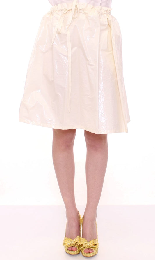 Licia Florio White Above-Knee Stretch Waist Strap Skirt Licia Florio