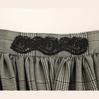NOEMI ALEMÁN Gray Checkered Wool Shorts Skirt