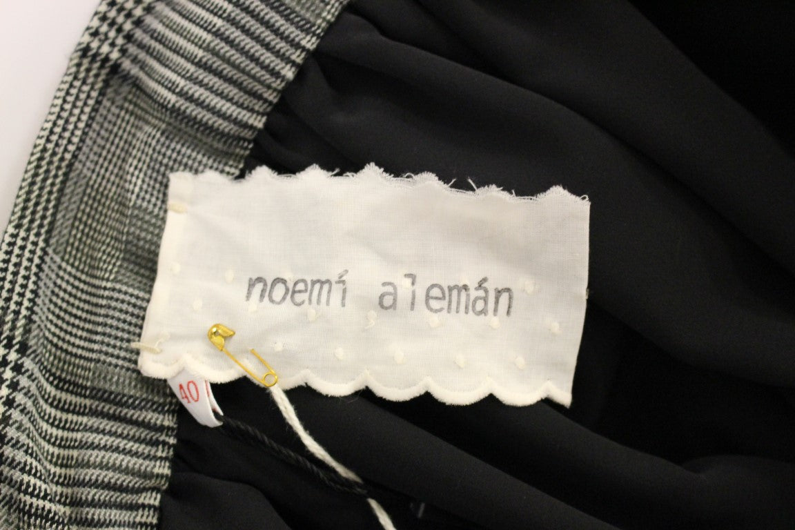 NOEMI ALEMÁN Gray Checkered Wool Shorts Skirt NOEMI ALEMÁN