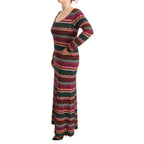 Missoni Multicolor Stripe Wool Knitted Maxi Sheath Dress
