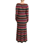 Missoni Multicolor Stripe Wool Knitted Maxi Sheath Dress