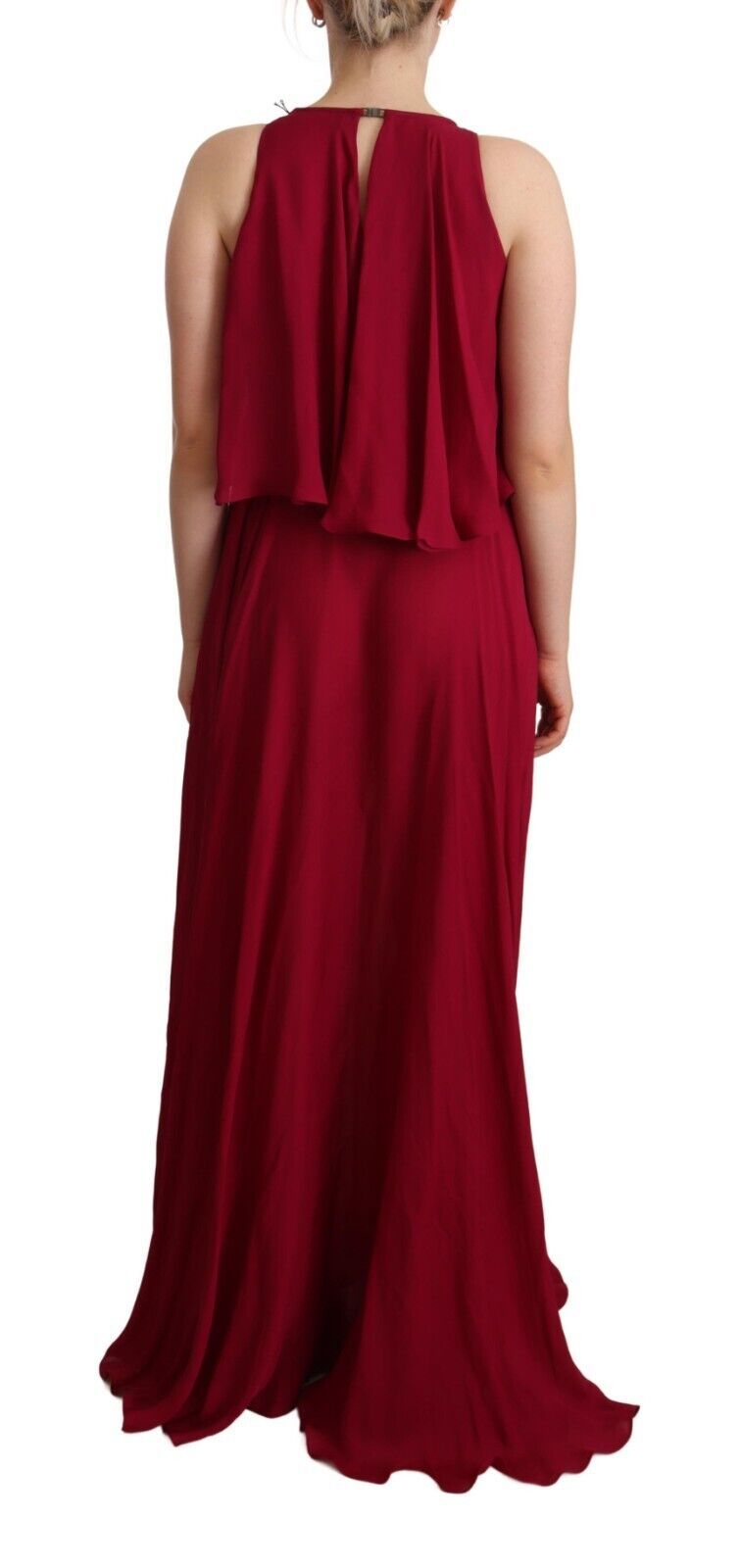 PLEIN SUD Orchid Silk Sleeveless Long Maxi Ruffle Shift Dress PLEIN SUD