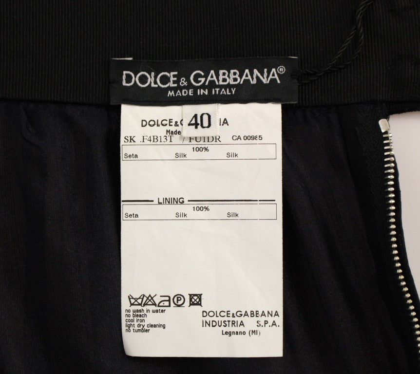 Dolce & Gabbana Black Silk Transparent Above Knees Skirt Dolce & Gabbana