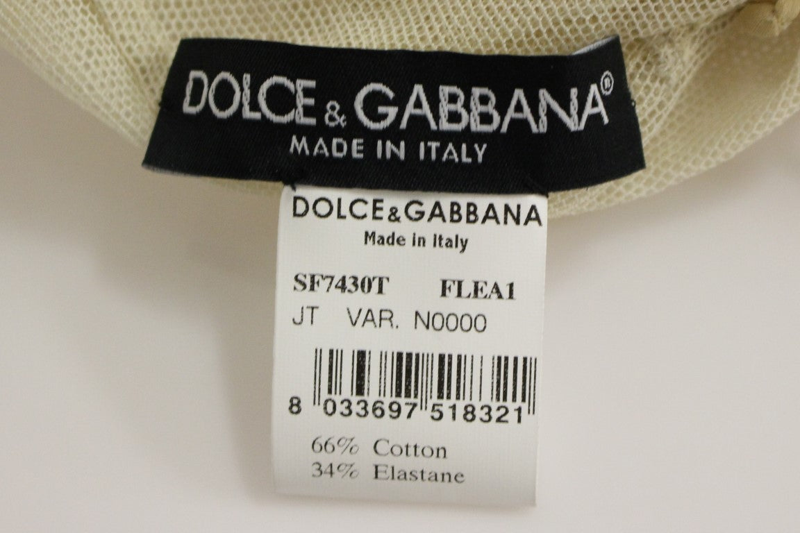 Dolce & Gabbana Beige Sleeveless Cotton Top Tank Blouse Dolce & Gabbana