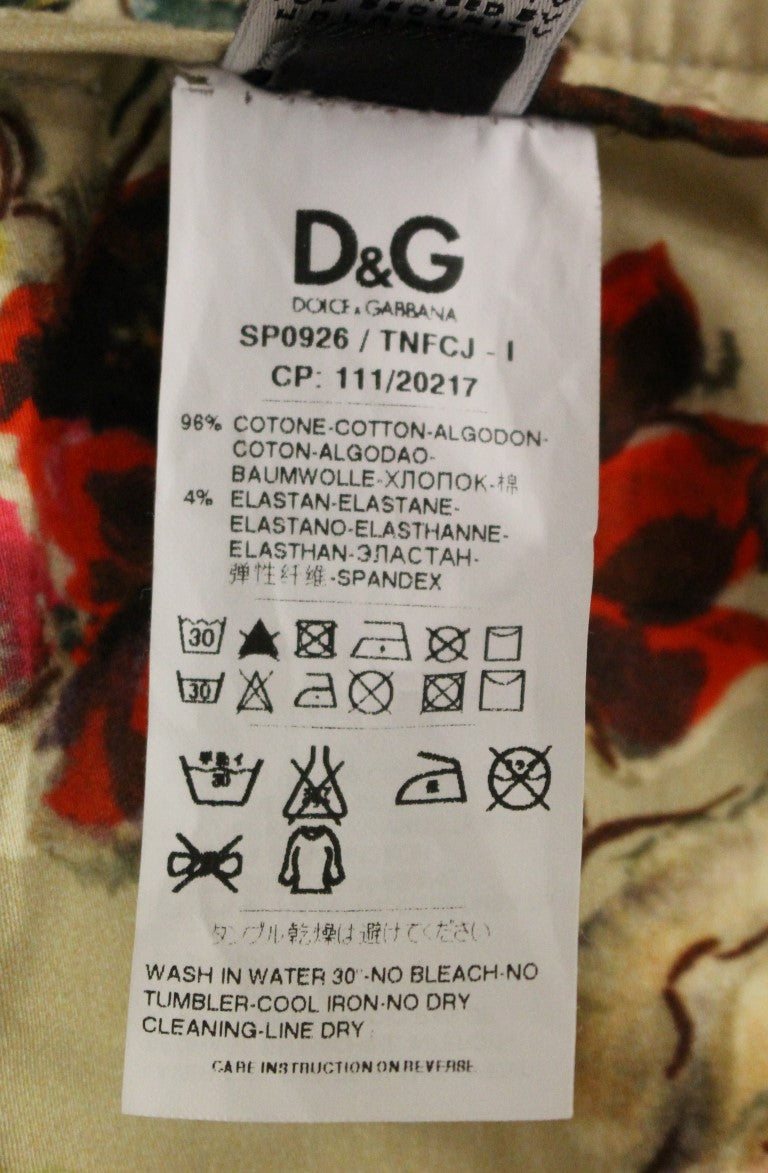 Dolce & Gabbana Beige Cotton Chinos Pants Dolce & Gabbana