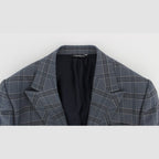 Dolce & Gabbana Blue Checkered Slim Fit Blazer Jacket