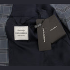 Dolce & Gabbana Blue Checkered Slim Fit Blazer Jacket