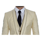 Dolce & Gabbana Beige Polka Dot Silk 2 Piece Blazer