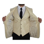 Dolce & Gabbana Beige Polka Dot Silk 2 Piece Blazer