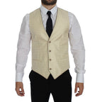 Dolce & Gabbana Beige Polka Dot Silk 2 Piece Blazer