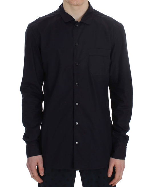 Dolce & Gabbana Purple Striped Cotton Pajama Lounge Shirt Dolce & Gabbana