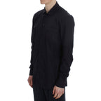 Dolce & Gabbana Purple Striped Cotton Pajama Lounge Shirt