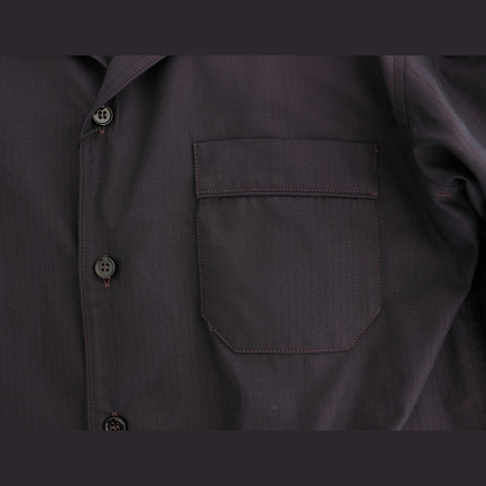 Dolce & Gabbana Purple Striped Cotton Pajama Lounge Shirt