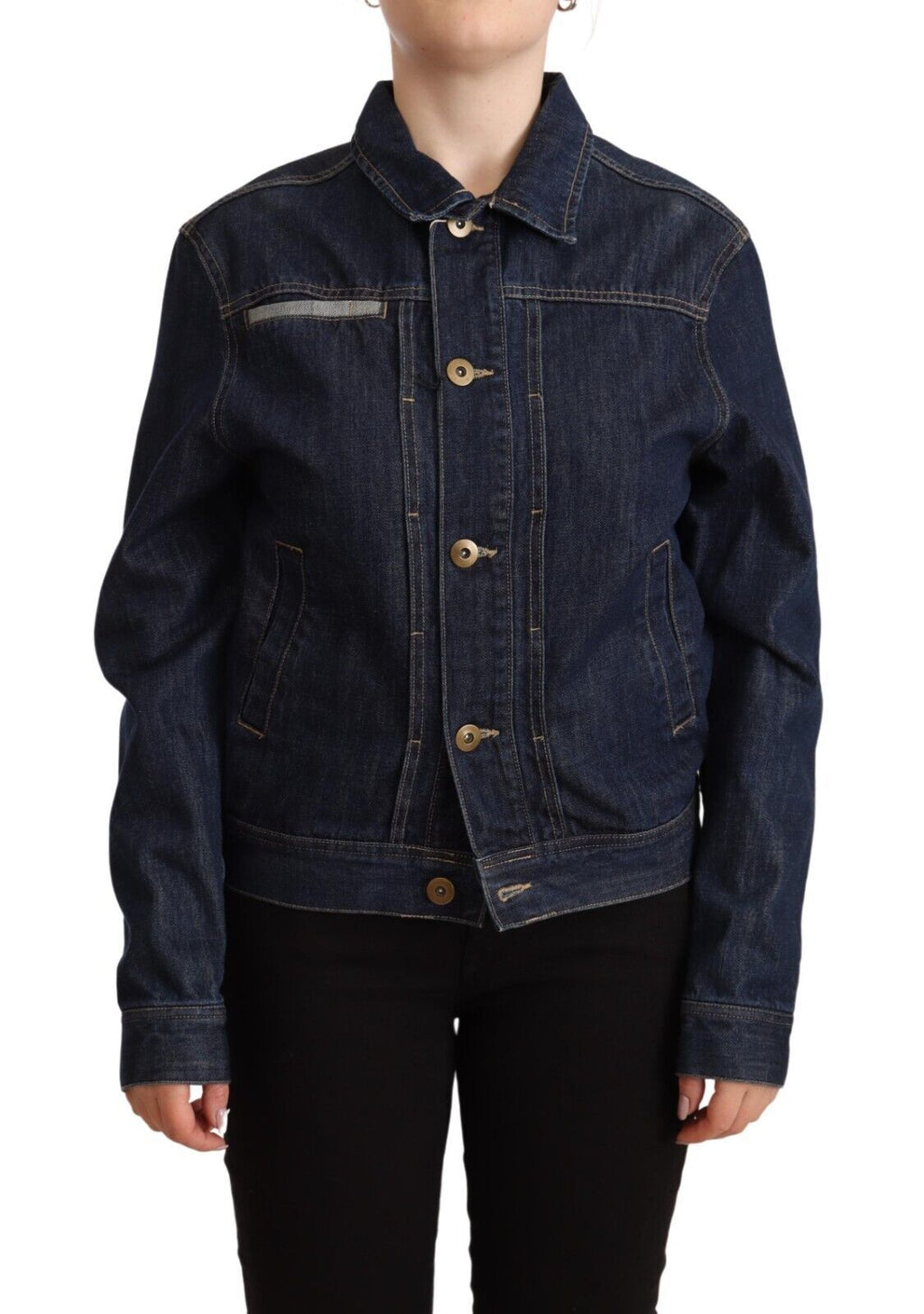 Master Coat Dark Blue Button Down Long Sleeves Denim Jacket Master Coat