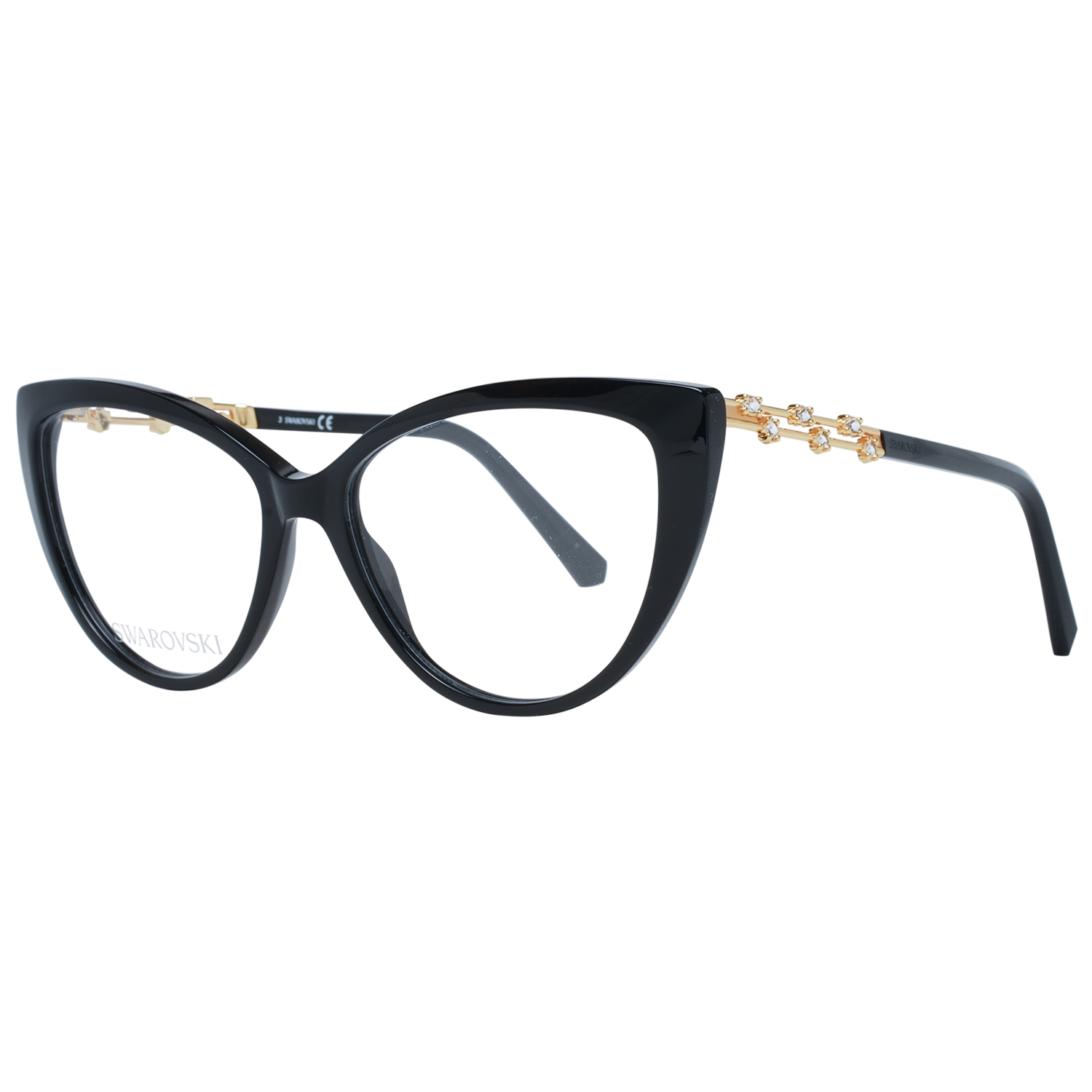 Swarovski Elegant Black Cat Eye Designer Eyeglasses Swarovski
