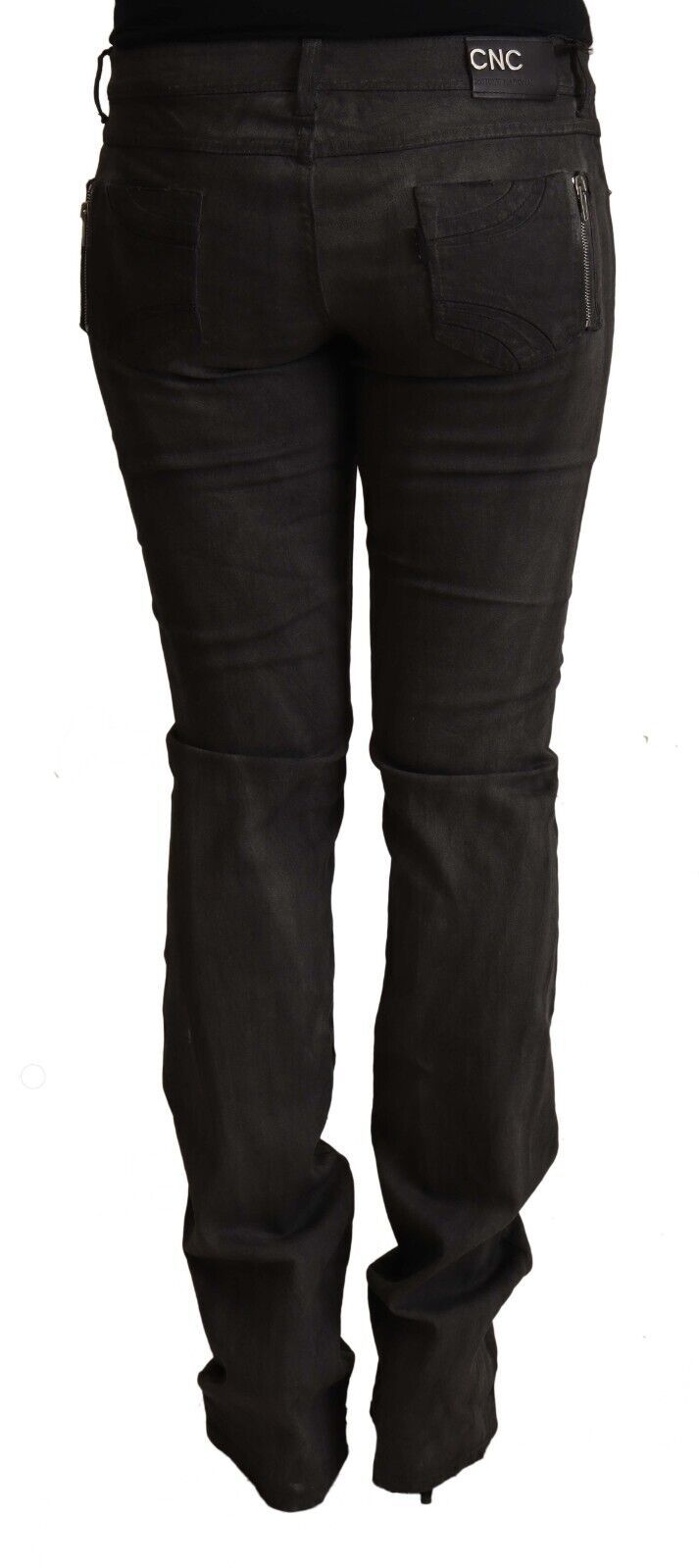 Costume National Black Cotton Mid Waist Skinny Pants Costume National