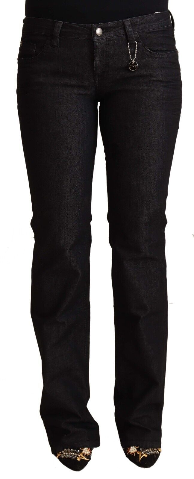 Costume National Black Cotton Low Waist Skinny Jeans Costume National