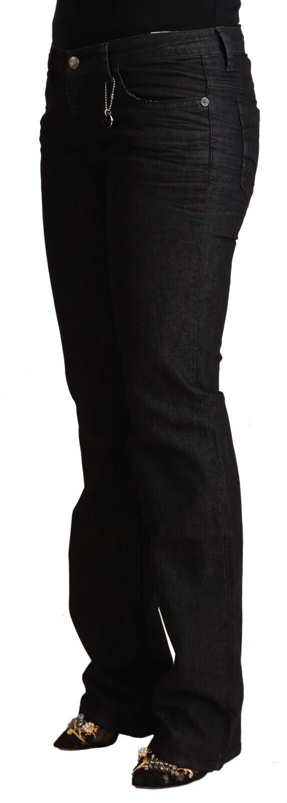 Costume National Black Cotton Low Waist Skinny Jeans Costume National