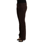CYCLE Brown Cotton Stretch Low Waist Slim Fit Denim Jeans