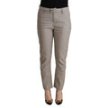 CYCLE Light Gray Linen Blend Mid Waist Tapered Pants