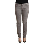 Acht Light Gray Washed Cotton Slim Fit Denim Jeans