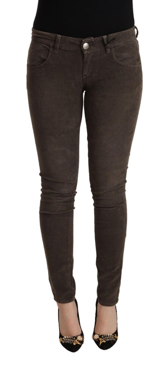 Acht Brown Cotton Slim Fit Denim Low Waist Jeans Acht