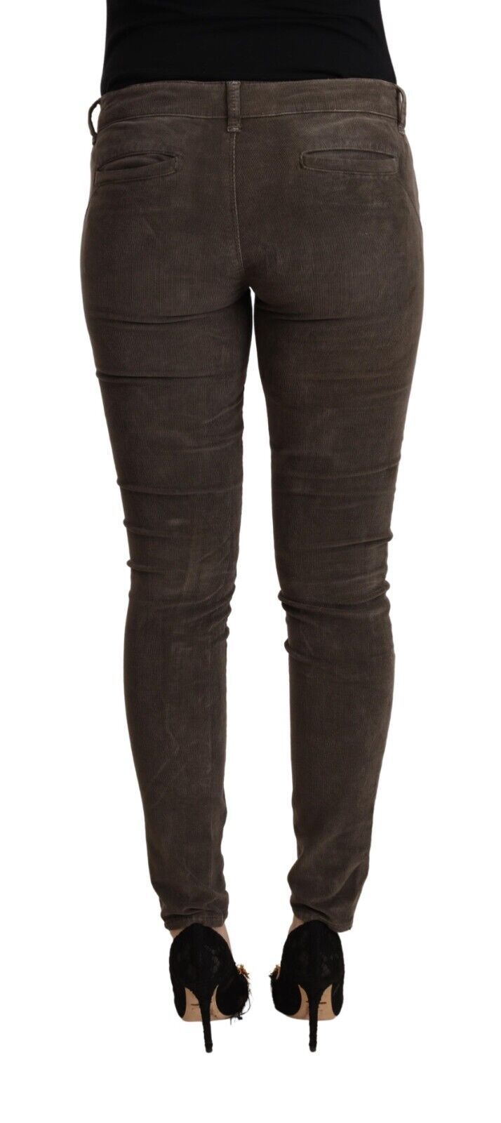 Acht Brown Cotton Slim Fit Denim Low Waist Jeans Acht