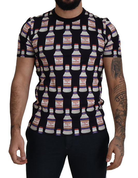 Dolce & Gabbana Black Bacio Di Venere Cotton Crew T-shirt Dolce & Gabbana