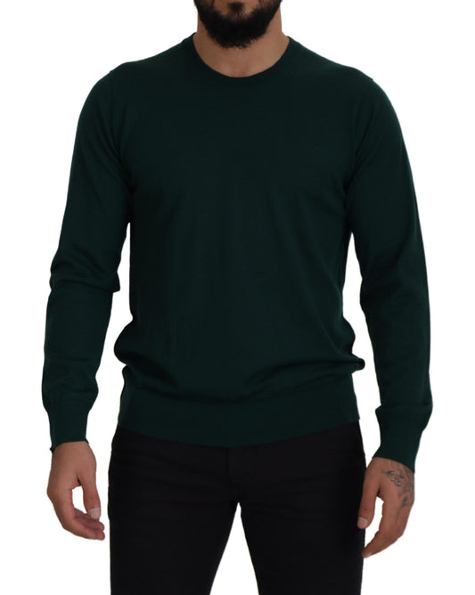 Dolce & Gabbana Green Cashmere Crewneck Pullover Sweater Dolce & Gabbana