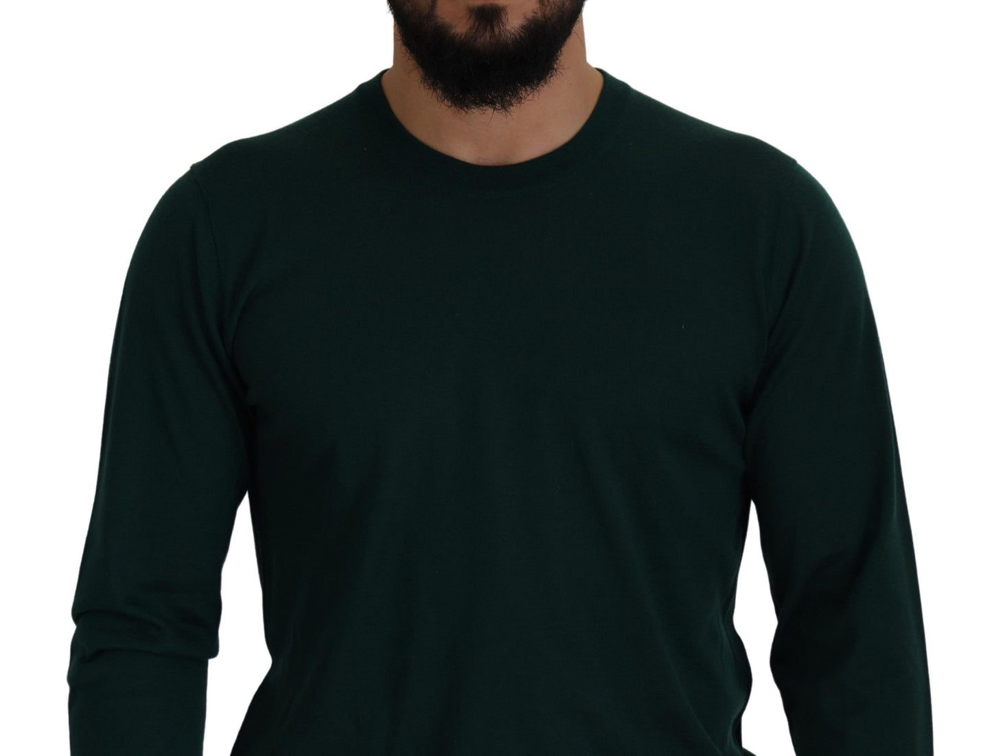 Dolce & Gabbana Green Cashmere Crewneck Pullover Sweater Dolce & Gabbana