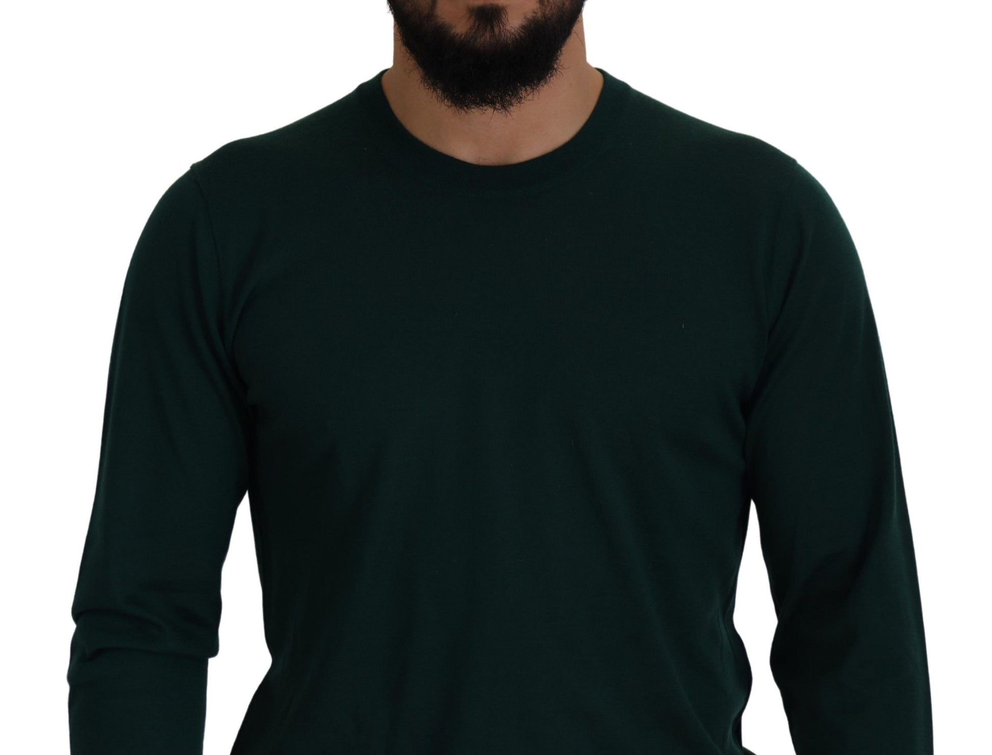 Dolce & Gabbana Green Cashmere Crewneck Pullover Sweater Dolce & Gabbana