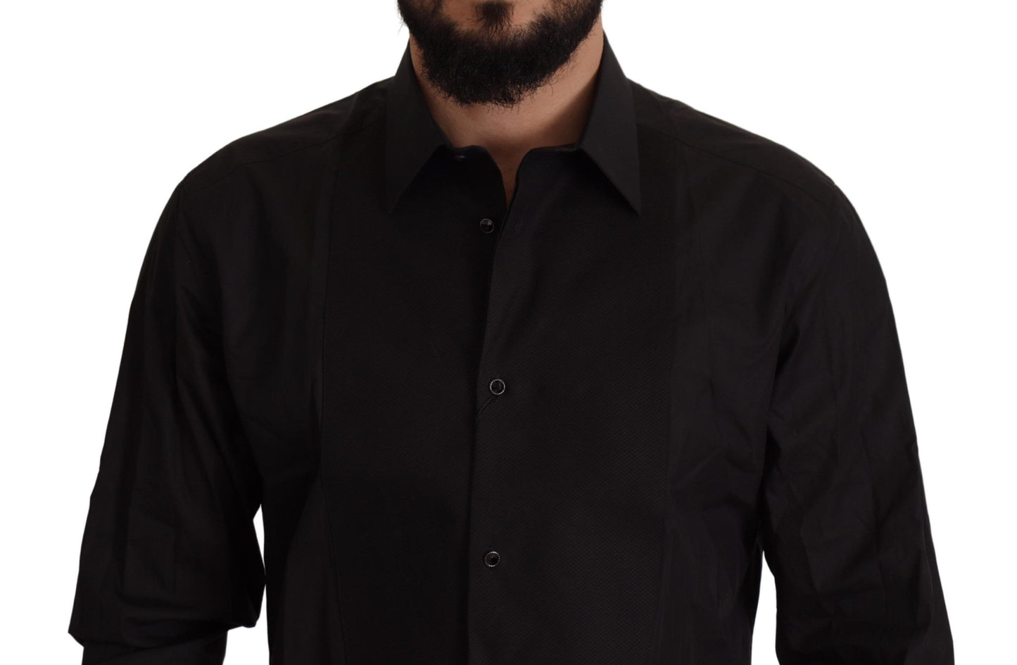 Dolce & Gabbana Black GOLD Slim Fit Tuxedo Dress Shirt Dolce & Gabbana