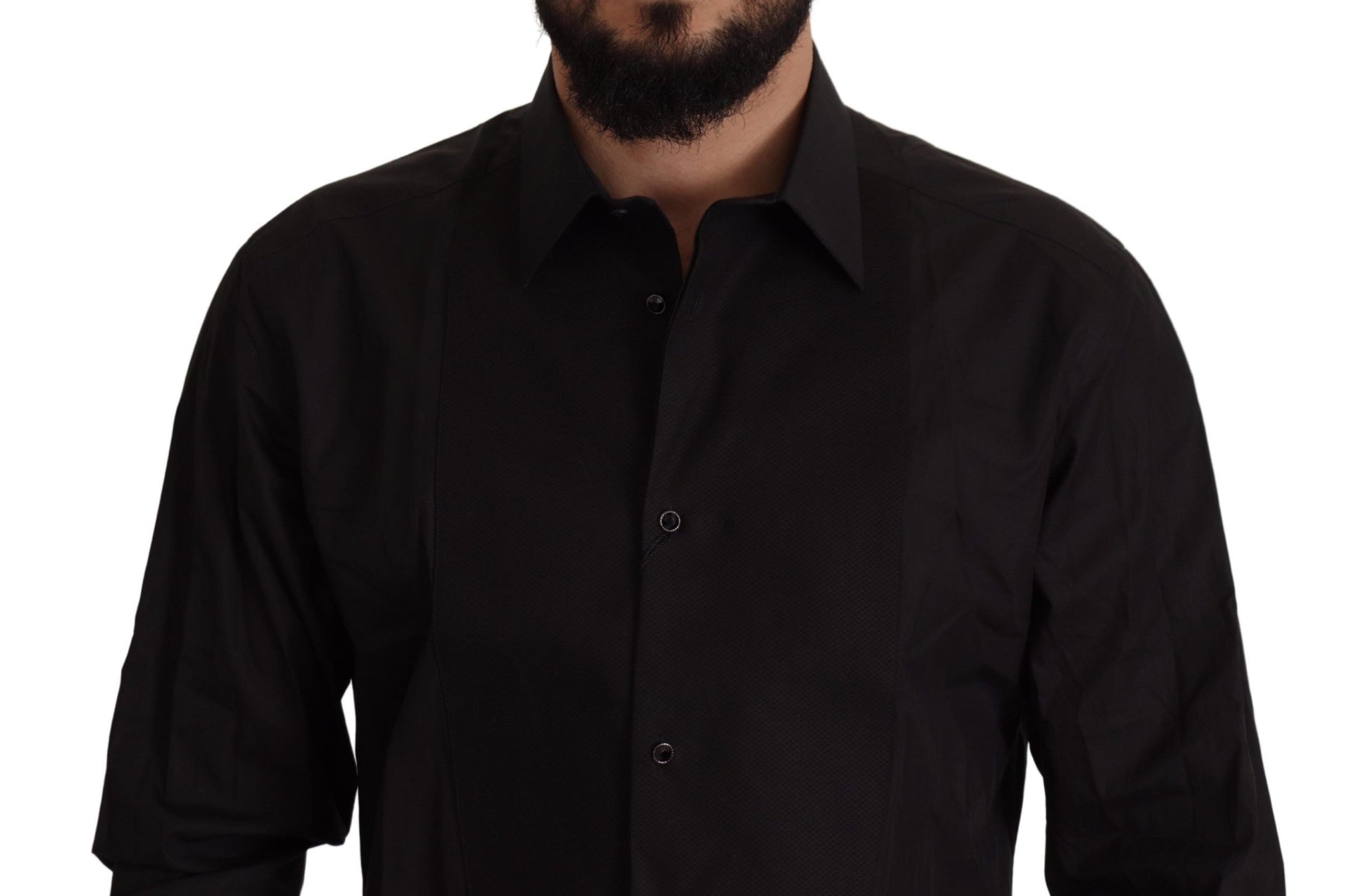 Dolce & Gabbana Black GOLD Slim Fit Tuxedo Dress Shirt Dolce & Gabbana