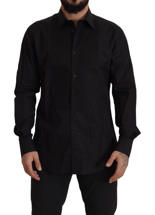 Dolce & Gabbana Black GOLD Slim Fit Tuxedo Dress Shirt Dolce & Gabbana