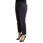 Jucca Black Low Waist Folded Hem Flared Cropped Pants
