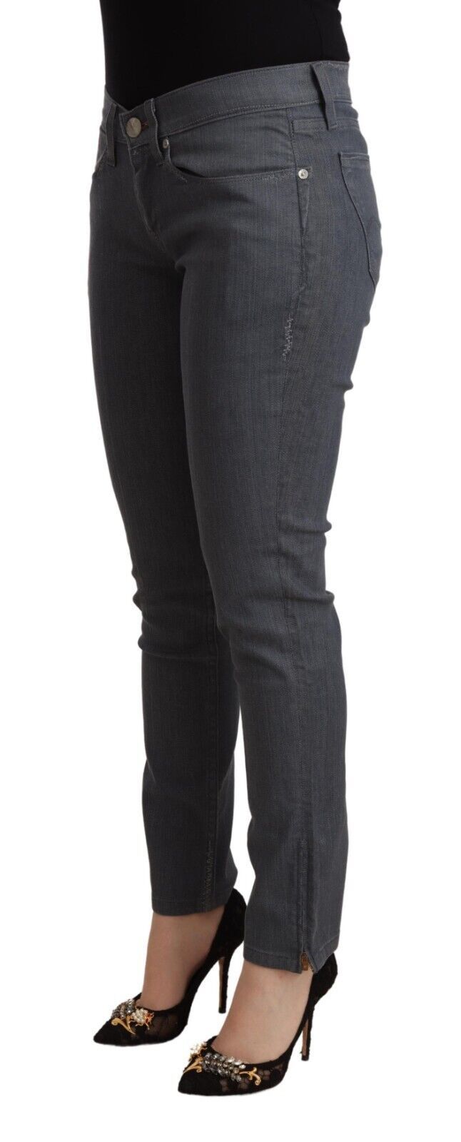Levi's Gray Cotton Low Waist Skinny Denim Jeans Levi's
