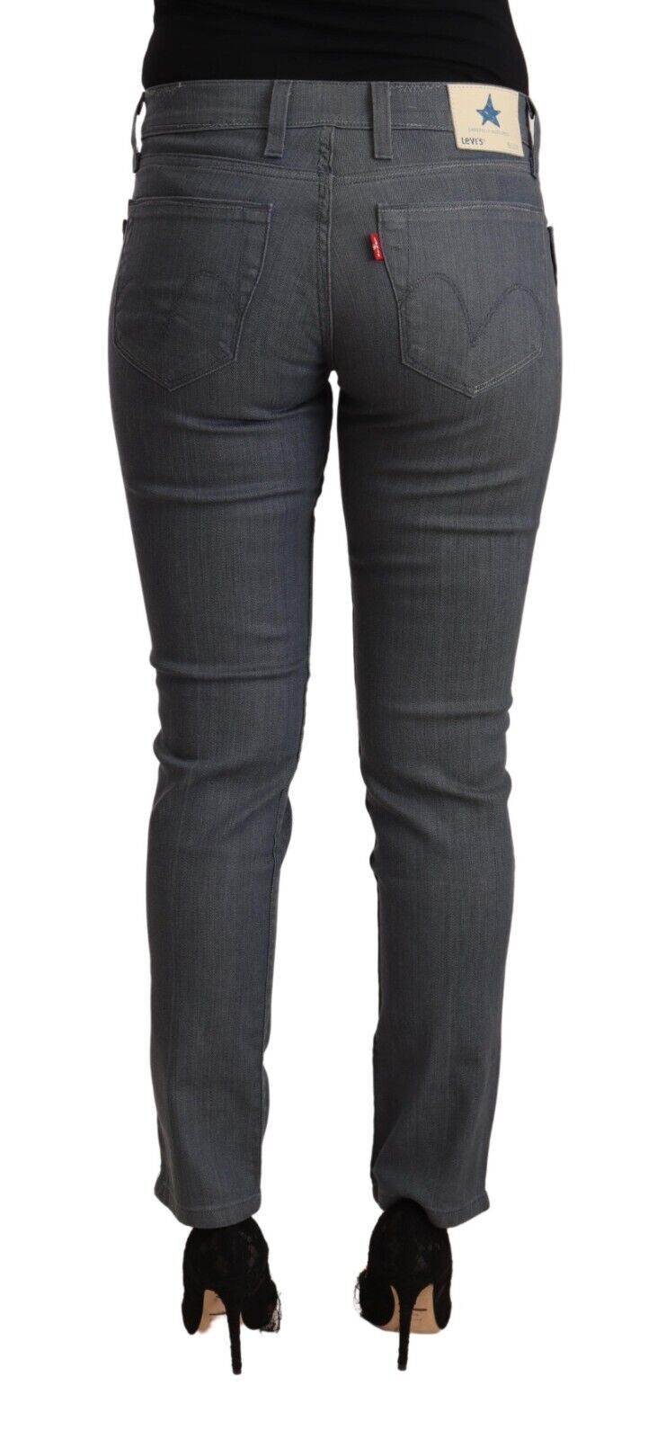 Levi's Gray Cotton Low Waist Skinny Denim Jeans Levi's