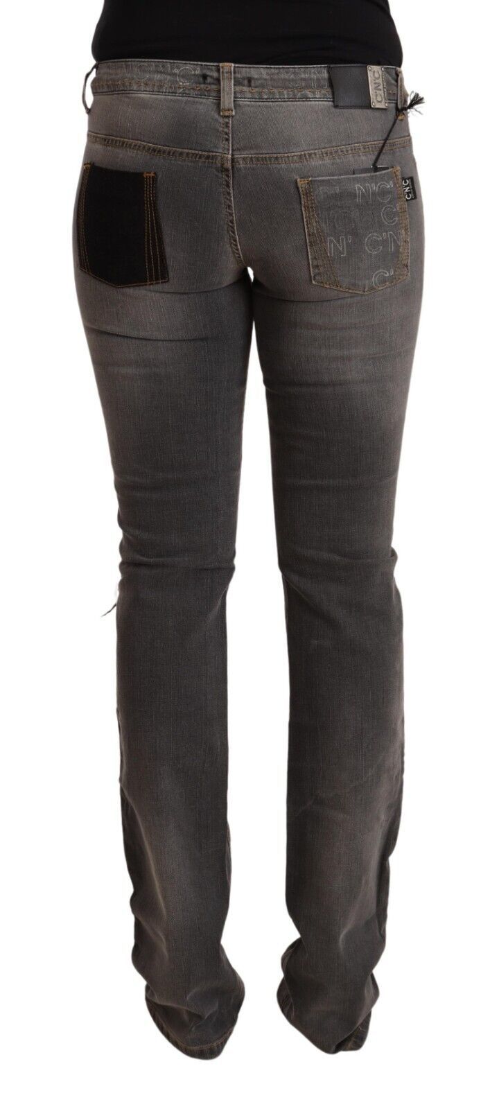 Costume National Gray Washed Low Waist Straight Denim Jeans Costume National