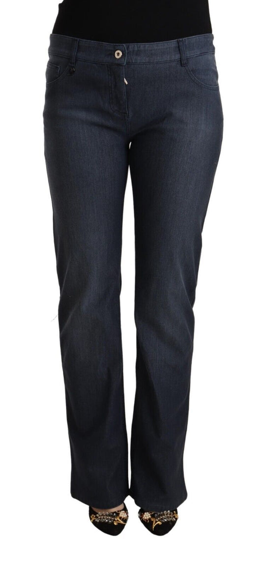 MARGHI LO' Dark Blue Cotton Straight Denim Jeans MARGHI LO'