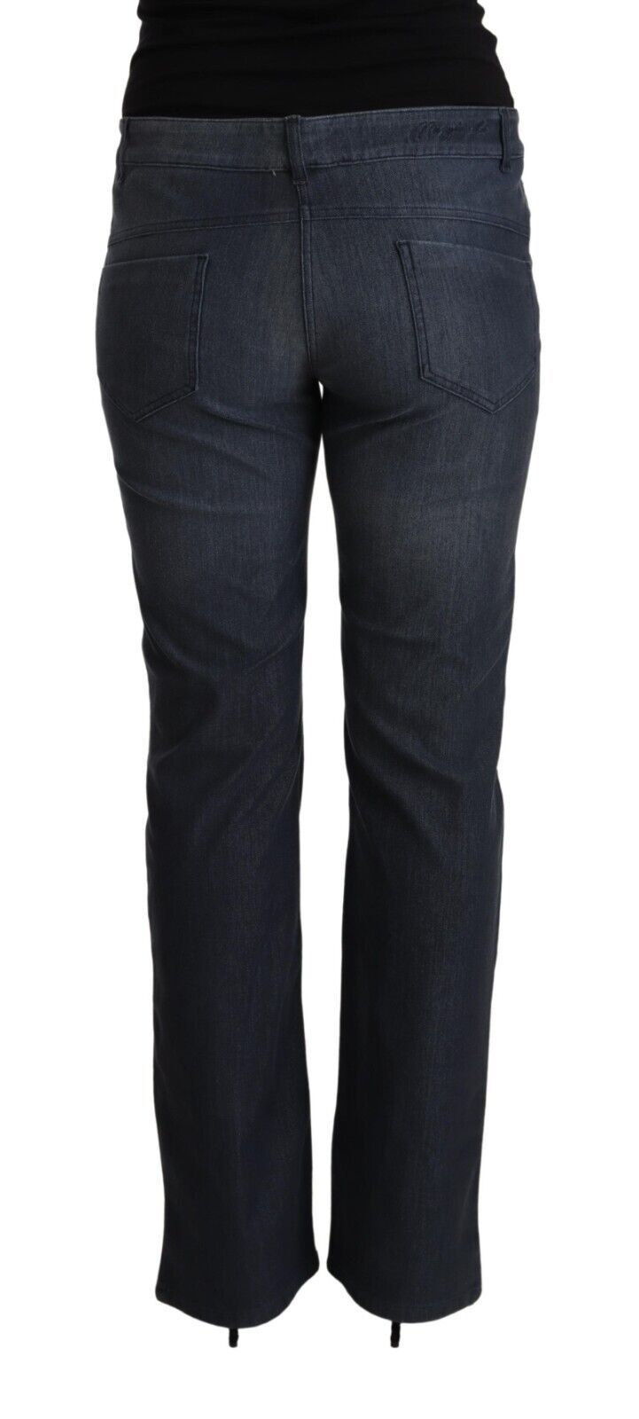 MARGHI LO' Dark Blue Cotton Straight Denim Jeans MARGHI LO'