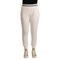 Patrizia Pepe White Polyester Mid Waist Jogger Pants