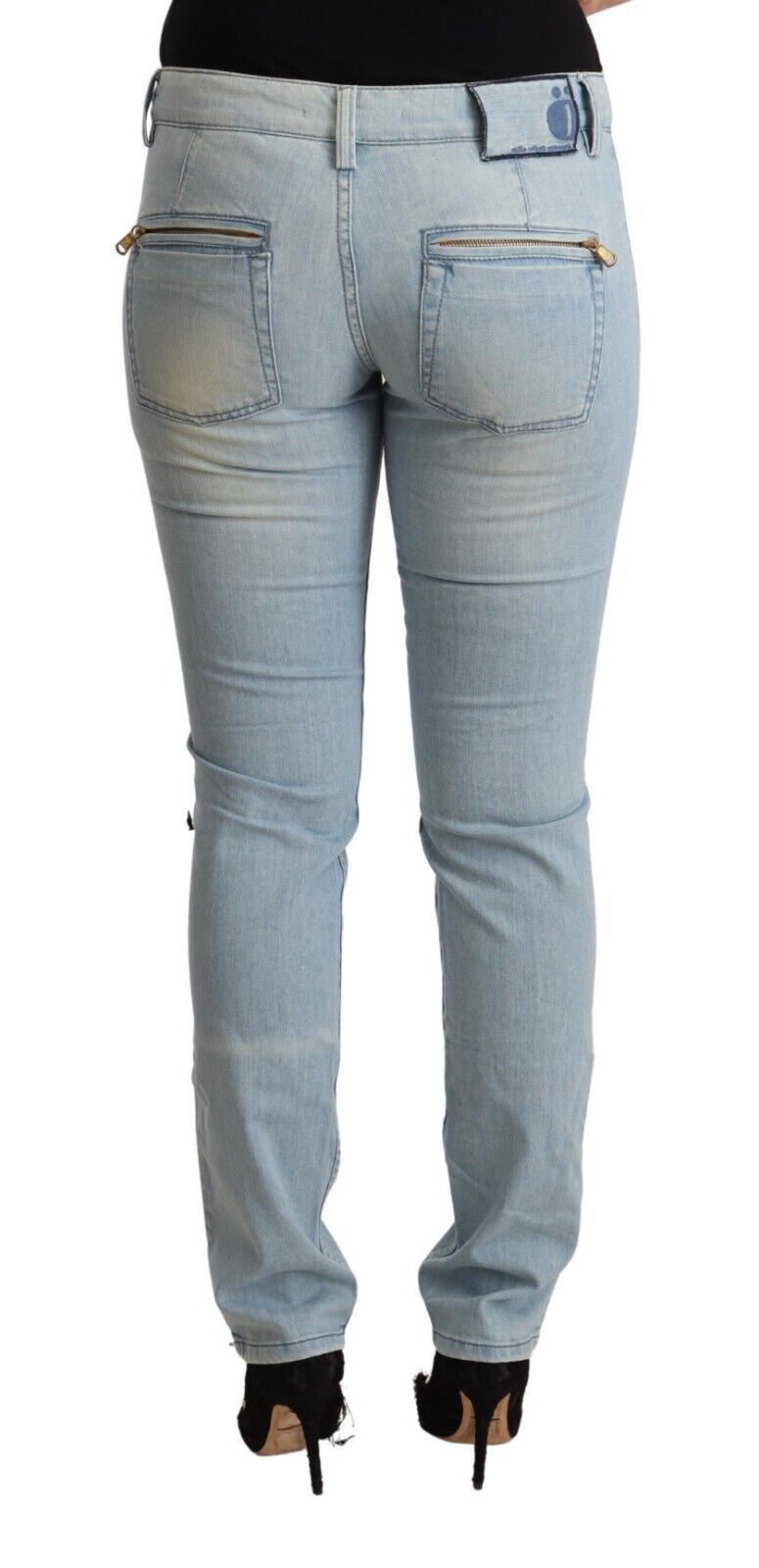 MILA SCHÖN Light Blue Cotton Mid Waist Slim Fit Denim Jeans MILA SCHÖN