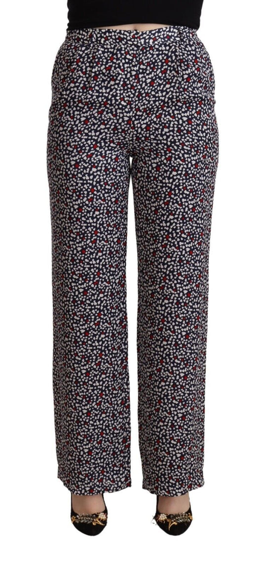 Michael Kors Black High Waist Printed Straight Pants Michael Kors
