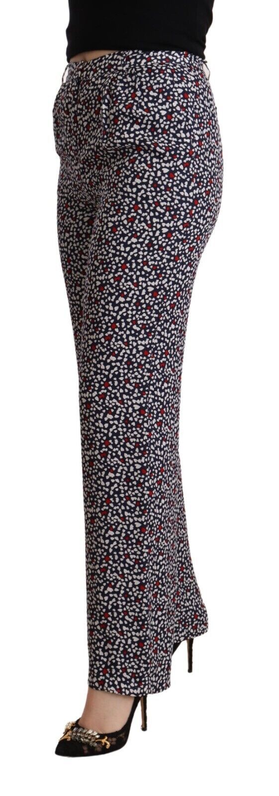 Michael Kors Black High Waist Printed Straight Pants Michael Kors