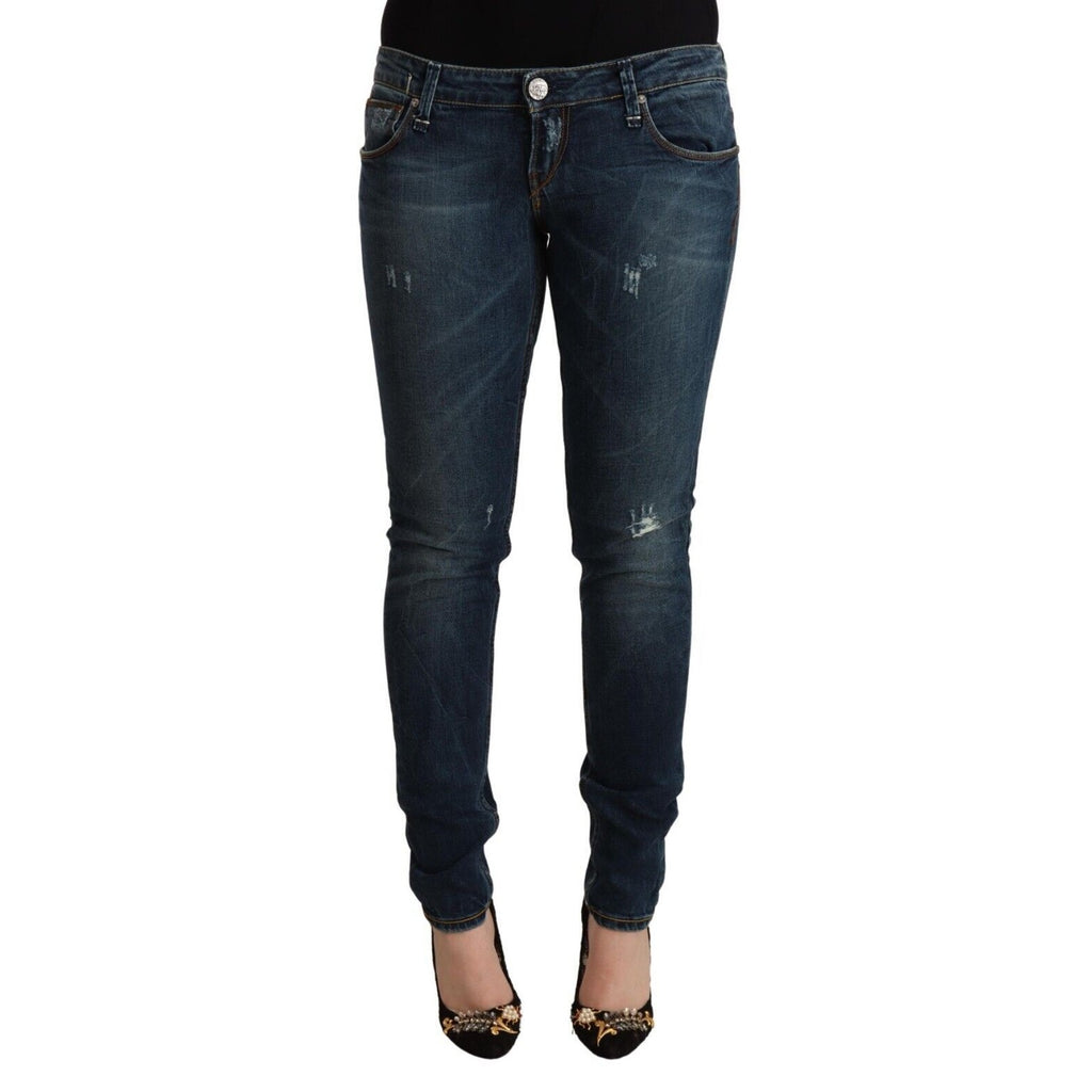 Acht Blue Washed Low Waist Slim Fit Denim Jeans